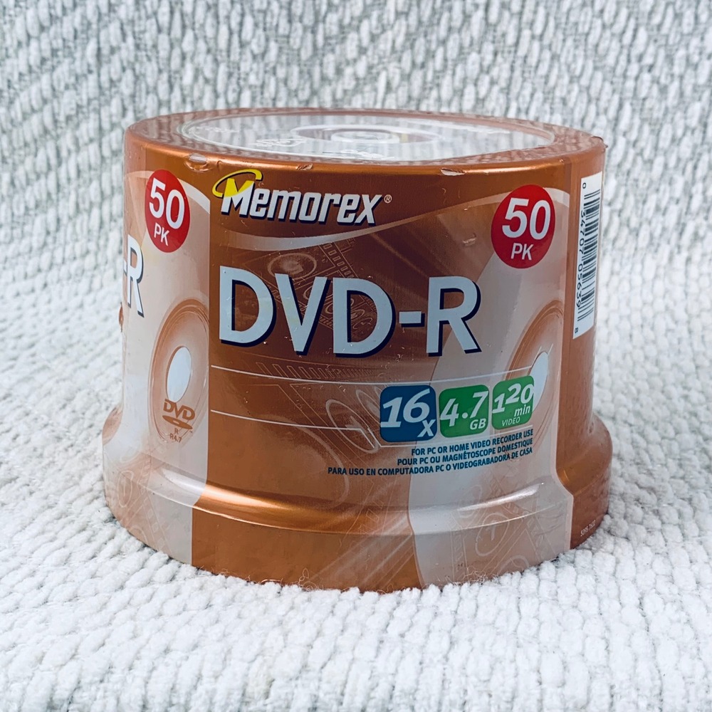 Memorex DVD-R 50 Pack 4.7GB 120min 16x Speed Blank Recordable‎ Media Spindle